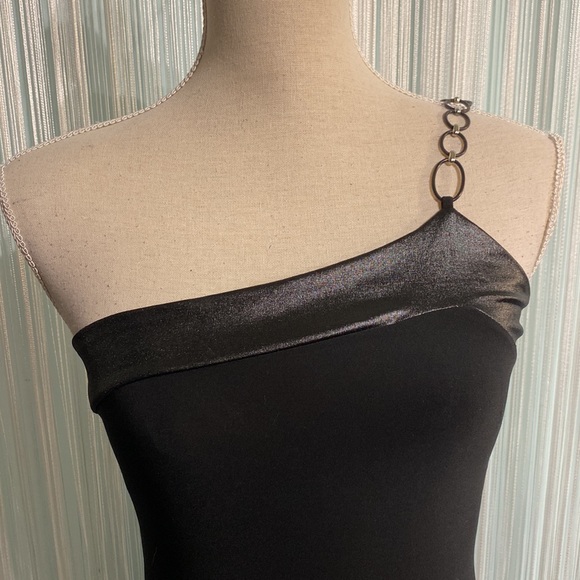 Black One Shoulder Mini Dress Size Small - Picture 12 of 17